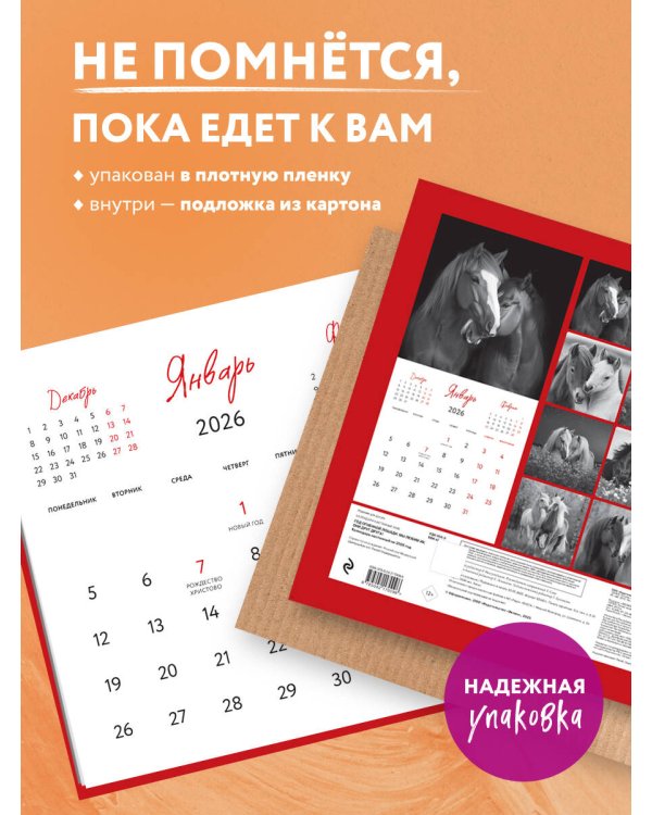 Год огненной лошади. Мы любим их. Они друг друга! Календарь настенный на 2026 год (300х300 мм)