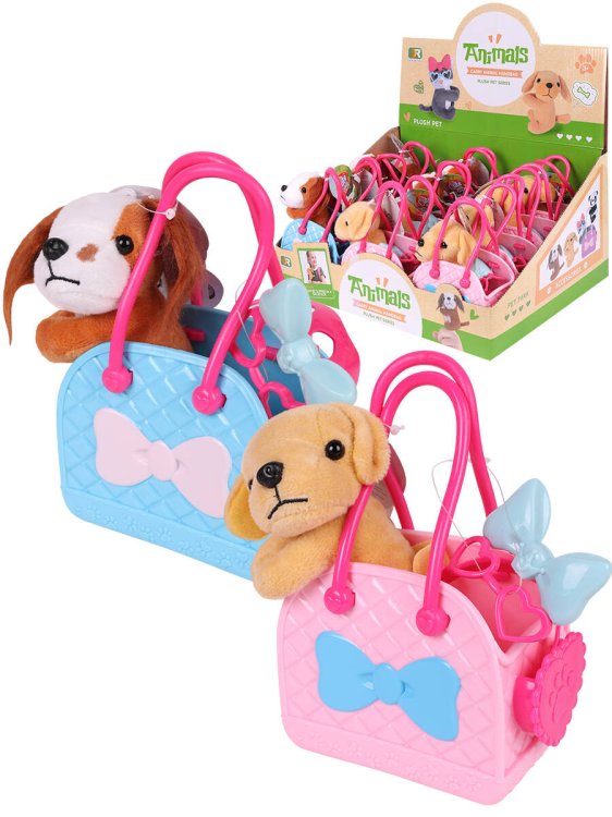 ИГРОВЫЕ НАБОРЫ С ПИТОМЦАМИ (Рыжий Кот) Игрушка мягкая"Дом.питомец в переноске-2"(12шт.в ш\б,2 вида микс)34,7*27,3*16,7см (Арт.2116905)кр 12