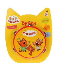 Игрушка бубен ТРИ КОТА на блистере ИГРАЕМ ВМЕСТЕ в кор.96шт