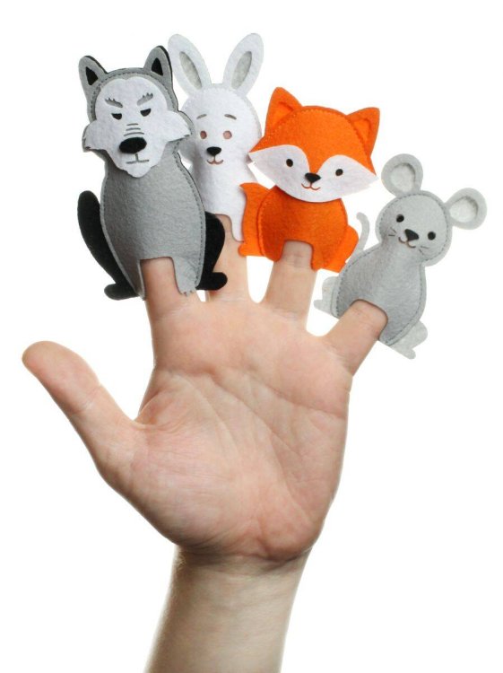 Вне серии (Ковальский) "Теремок" (только герои), пальчиковый театр (Фетр), 1101013