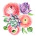 Алмаз. мозаика (класс.) 20х20 см, без подр., с част. заполн. (17 цв.) НЕОБЫЧНЫЕ ЦВЕТЫ (Арт. ACB019)