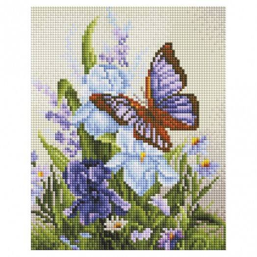 Мозаика на подрамнике (Белоснежка) 544-ST-S Бабочка на ирисах