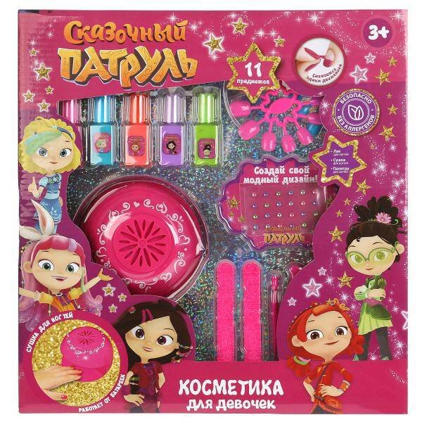 Косметика ДЛЯ ДЕВОЧЕК СКАЗОЧНЫЙ ПАТРУЛЬ маникюрный н-р с сушкой и аксес кор МИЛАЯ ЛЕДИ в кор.2*18шт