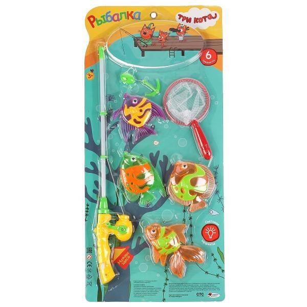 Игра рыбалка, ТРИ КОТА свет, на блистере (русс. уп.)  57,5*28*4,5см Играем вместе в кор.2*30шт