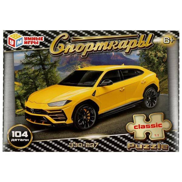 ПАЗЛЫ в коробке 104 детали (Умка) Пазлы. Спорткары. 104 детали. 190х141х35мм. Умные игры в кор.24шт