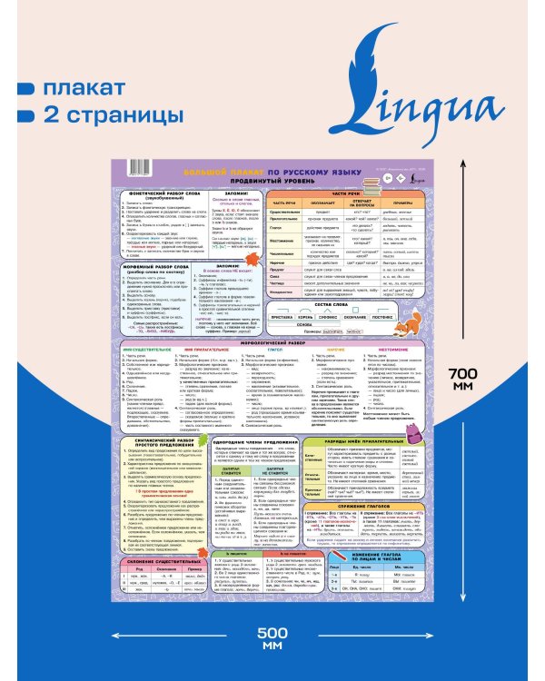 Большой плакат по русскому языку. Продвинутый уровень