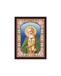 Алмазная мозаика 30х40 см с подр. c част. заполн. (блест) Икона Серафима Саровского (Арт. BH07)