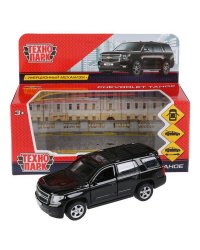 Машина металл "CHEVROLET TAHOE", длина 12 см, откр дв, багаж, инерц, ЧЁРНЫЙ Технопарк в кор.2*36шт