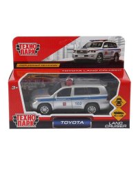 ТМ Технопарк. Машина металл "TOYOTA LAND CRUISER ПОЛИЦИЯ" 12,5см, открыв. двери, инерц. в кор.2*36шт