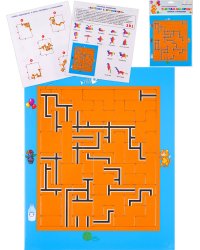 Рамка-вкладыш Танграм-лабиринт "Котёнок с игрушками"  (39 деталей) П-2659