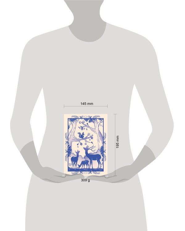 Блокнот Жили-были. Гжель «Олененок» (формат А5, 144 стр., блинтовое тиснение, тонированный блок)