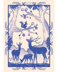 Блокнот Жили-были. Гжель «Олененок» (формат А5, 144 стр., блинтовое тиснение, тонированный блок)