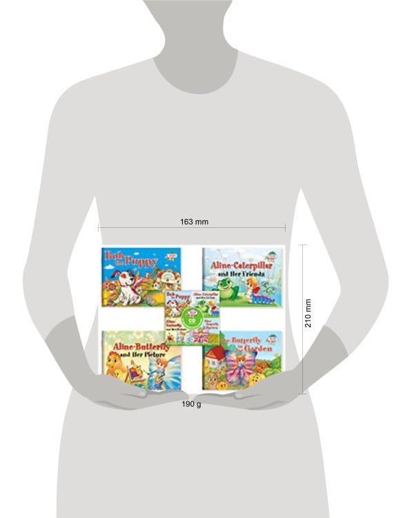 Читаем вместе. Сборник сказок Уровень 1.CD+4 книги (Щенок Боб, Гусеница Алина, Бабочка Алина и ее ка