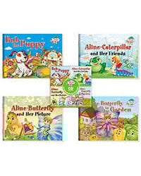 Читаем вместе. Сборник сказок Уровень 1.CD+4 книги (Щенок Боб, Гусеница Алина, Бабочка Алина и ее ка