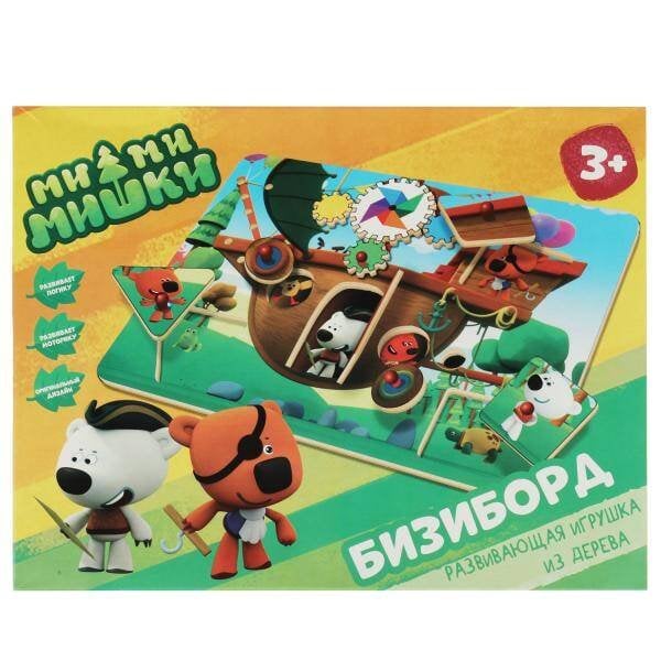 Игрушка деревянная бизиборд Ми-ми-мишки коробка Буратино в кор.24шт