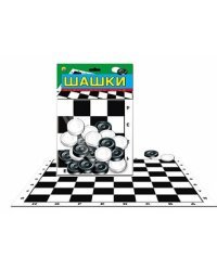 НАСТОЛЬНАЯ ИГРА ШАШКИ В ПАКЕТЕ + поле (Арт. ИН-1832)