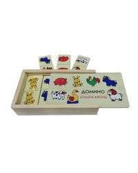 ДЕРЕВЯННАЯ ИГРУШКА. ДОМИНО "ДОМАШНИЕ ЖИВОТНЫЕ" (Арт. ИД-1472)
