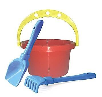 ЛЕТНИЙ АССОРТИМЕНТ (Рыжий кот) НАБОР № 7 (ведро 1 л + лопатка 22 см + грабли 21 см) (Арт. И-1822)