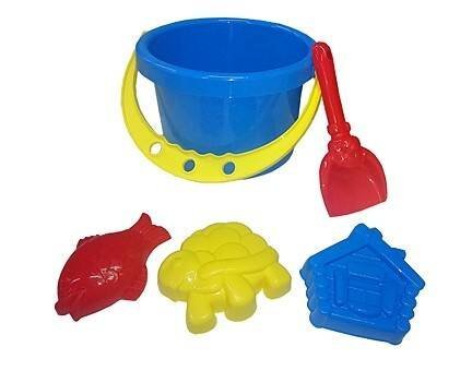 НАБОРЫ ДЛЯ ПЕСОЧНИЦЫ (Рыжий Кот) НАБОР № 26 (ведро 1 л + лопатка 13 см + 3 формочки) (Арт. И-7215)