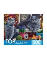 TOPpuzzle. ПАЗЛЫ 500 элементов. ХТП500-4214 ДВА БРИТАНСКИХ КОТА