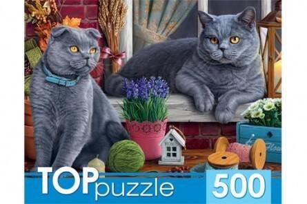 TOPpuzzle. ПАЗЛЫ 500 элементов. ХТП500-4214 ДВА БРИТАНСКИХ КОТА