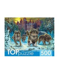 TOPpuzzle. ПАЗЛЫ 500 элементов. ХТП500-4219 ВОЛКИ И СНЕЖНЫЙ ЗАМОК