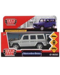 ТМ Технопарк. Машина металл "MERCEDES-BENZ G-CLASS" 12см, открыв. двери, инерц, СЕРЕБР. в кор.2*36шт