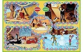 00. СОЮЗМУЛЬТФИЛЬМ (Рыжий Кот) Союзмультфильм. Мини-игра. "Котенок по имени Гав" (пакет, игр.поле, фишки, кубик) (Арт. ИН-5012)