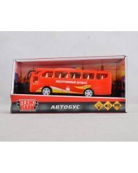 Машина на бат. свет+звук "АВТОБУС", длина 17 см, пластик, инерц. в русс. кор. Технопарк в кор.2*54шт