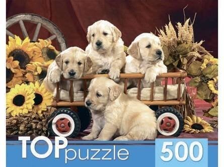 ЖИВОТНЫЕ (Рыжий Кот) TOPpuzzle. ПАЗЛЫ 500 элементов. КБТП500-6799 Щенки лабрадора
