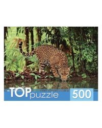 TOPpuzzle. ПАЗЛЫ 500 элементов. КБТП500-6801 Ягуар на водопое