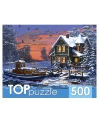 TOPpuzzle. ПАЗЛЫ 500 элементов. ХТП500-6818 Зимний пейзаж