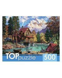 TOPpuzzle. ПАЗЛЫ 500 элементов. ХТП500-6819 Домик у озера в горах