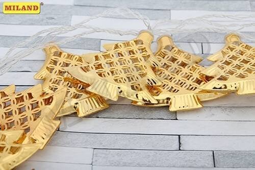 Гирлянда с насадками.Золотая ёлочка,6,5см,прозр. нить,4м,LED-20-220V,1 режим,тёплый белый НЛ-8333