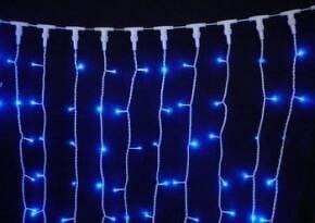 Гирлянда. Занавес 1,4х1,4 м, прозрачная нить, 80 разноцветных ламп, 8 режимов НУ-4630