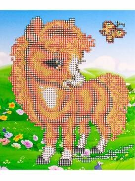 Н-р для дет.творч.Алмаз. моз. (класс.) 21х25 см на карт.с част. заполн.MyArt. МИЛЫЙ ПОНИ. НД-1455