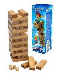 Деревянная игрушка. Игра "Башня. Высотка" (25см). Арт. ИД-0373