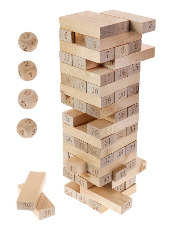 Деревянная игрушка. Игра "Башня. Высотка maxi" (28см) . Арт. ИД-0752