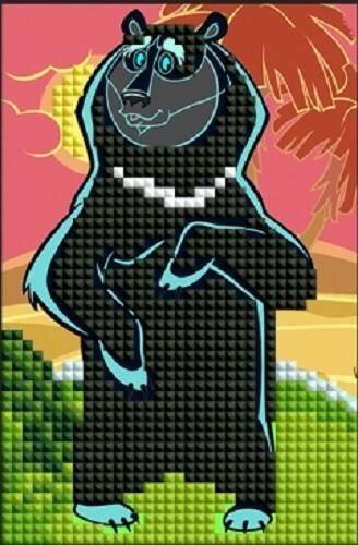 АЛМАЗНАЯ МОЗАИКА (Союзмультфильм) (Рыжий Кот) Алмаз. моз.10х15, "Маугли" (Лицензия/ Союзмультфильм) без подр.,на карт. с мольбертом (Арт. НД-1589)