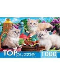 TOPpuzzle. ПАЗЛЫ 1000 элементов. ХТП1000-2157 Котята и чаепитие
