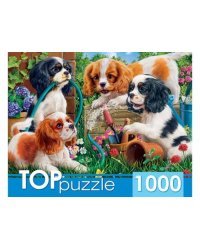 TOPpuzzle. ПАЗЛЫ 1000 элементов. ХТП1000-2159 Озорные щенки спаниелей