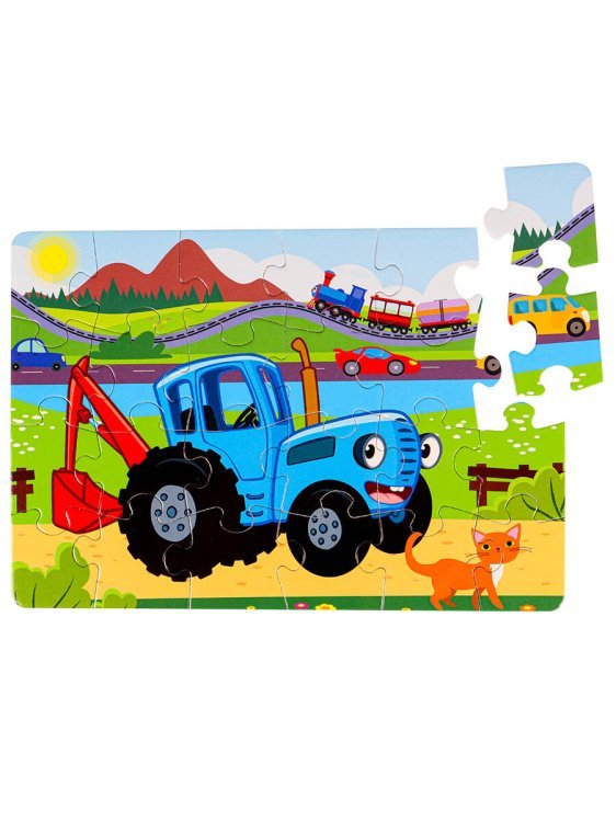 ПАЗЛ-РАМКА. 24 элемента.Лицензия/ СИНИЙ ТРАКТОР №3 (Арт. П24-2518)