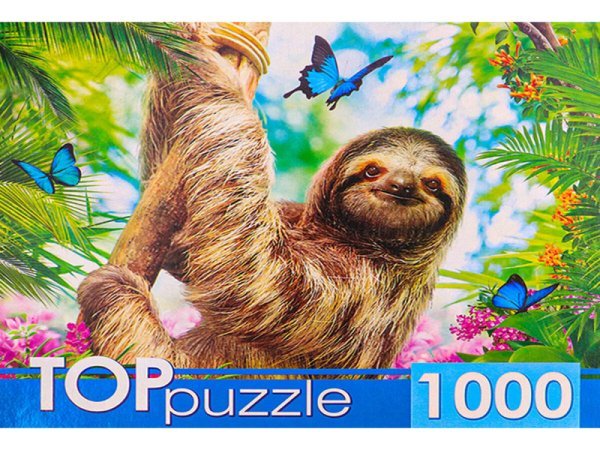 TOPpuzzle. ПАЗЛЫ 1000 элементов. ГИТП1000-4304 Ленивец на ветке