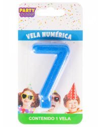 Свеча для торта Синяя. Цифра 7 С-3024