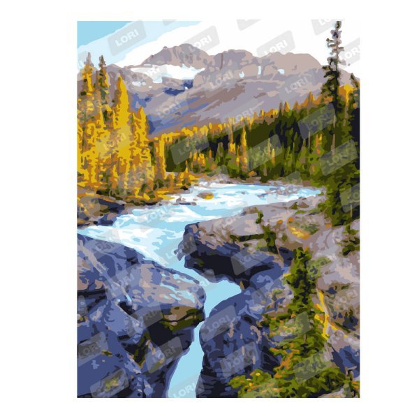 КАРТИНА ПО НОМЕРАМ 28,5*38 СМ.ПОСТОЯННЫЙ АССОРТИМЕНТ (LORI) Кпн-125 Картина по номерам "Горная река"