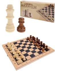 Шахматы деревянные (29х14.5х3 см), фигуры дерево, в коробке (Арт. AN02587)
