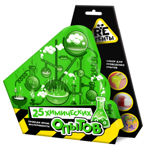 Вне серии (Волшебный мир) Научно-познавательный набор "25 химических опытов", модели "RE-агенты"
