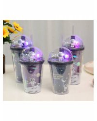 Стакан с трубочкой Космонавт, в ассортименте,  380 ml СП-5855