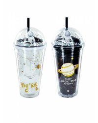 Стакан с трубочкой Космический, в ассортименте, 500 ml СП-5857