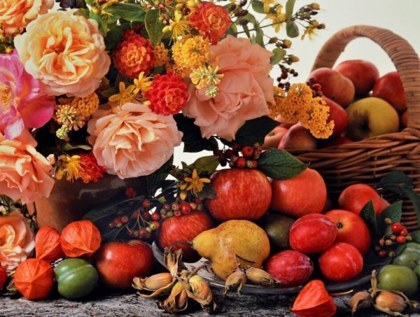 Алмаз. мозаика (класс.) 40х50 см,с подр.,с полн.зап.(35цв.) Летние фрукты и цветы (Арт. AC4097)